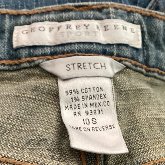 Geoffrey Beene  Metallic Gold Floral Design Boot Cut Stretch Jeans Sz 10S - Picture 6 of 6